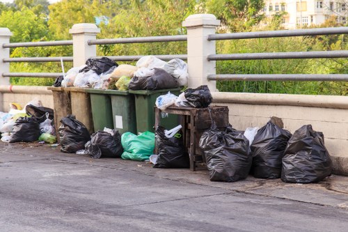 Business professionals discussing waste management strategies
