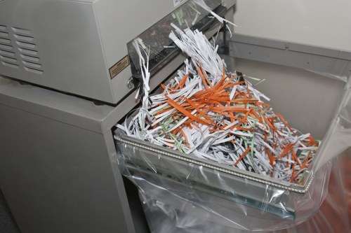 Pile of commercial rubbish and recyclable materials ready for removal